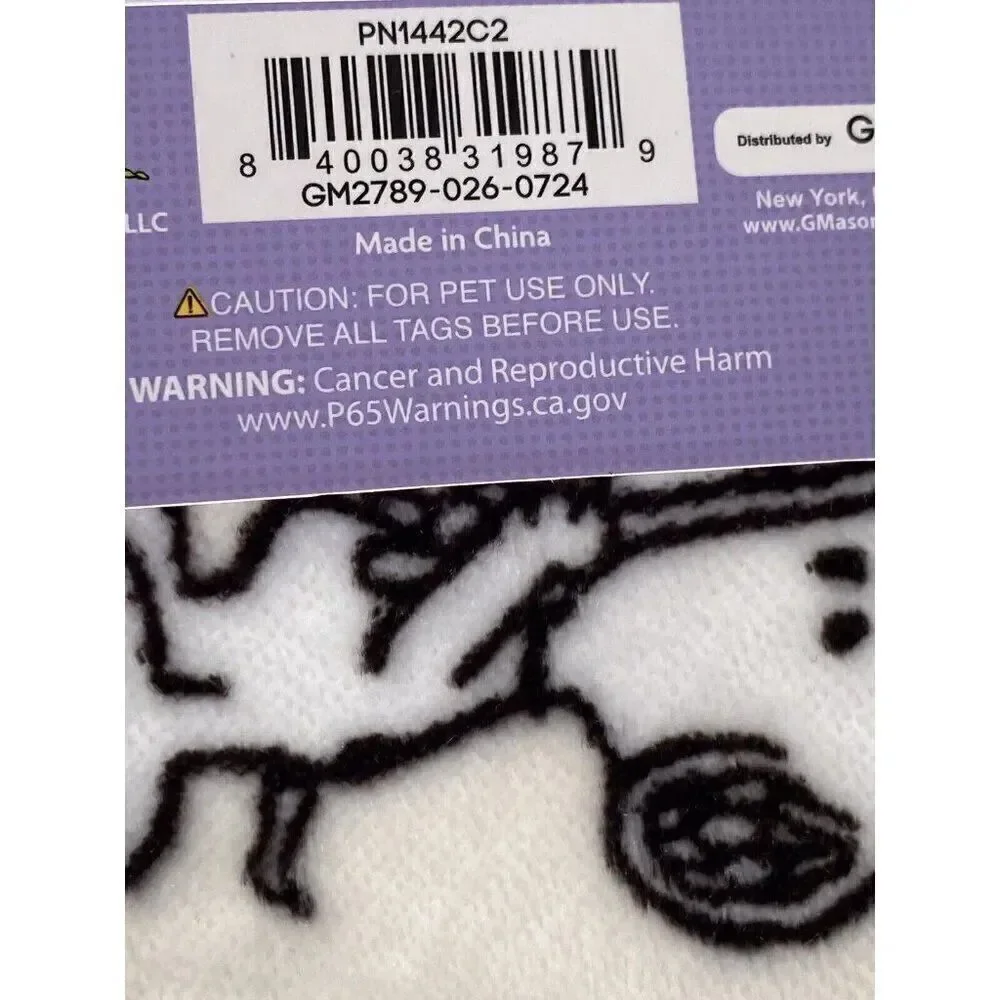 PEANUTS SNOOPY Halloween Dog Cozy Pet BED Super Soft Jack O Lantern BOO 39 X 26”